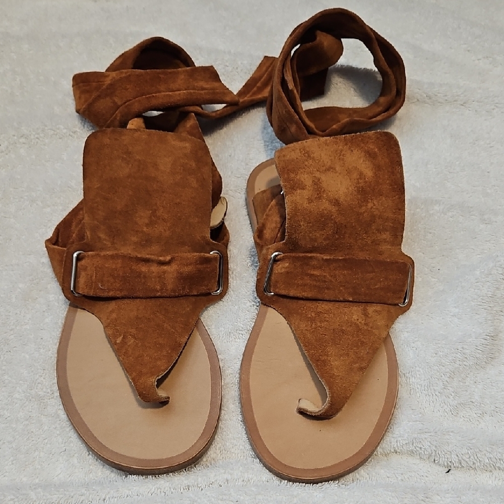 Rag & Bone Women's Brown Suede Lace-Up Sandals Sz 35/5